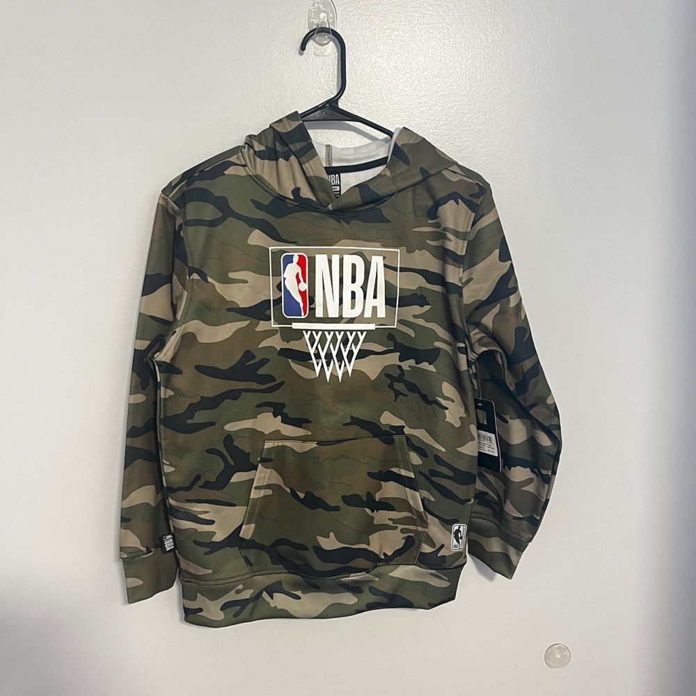 NWT NBA Boys Camo Fleece Hoodie sweatshirt Sz L (14-16)